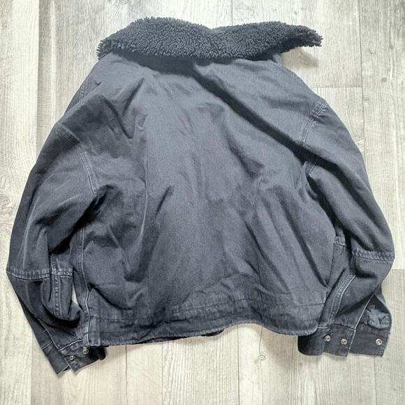 Levi’s Men’s Black Denim Jacket Sherpa Collar Size Small - Picture 2 of 4